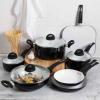 imageOster Herstal Aluminum Cookware Set with Ceramic NonStick and Soft Touch Bakelite Handle with Tempered Glass Lids 1 Stainless Steel
