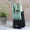 imageOster Langmore 15 Piece Stainless Steel Cutlery Knife Block Set WBlack Box  Classic Blue HandlesMoss Blue