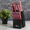imageOster Langmore 15 Piece Stainless Steel Cutlery Knife Block Set WBlack Box  Classic Blue HandlesPurple