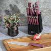 imageOster Langmore 15 Piece Stainless Steel Cutlery Knife Block Set WBlack Box  Classic Blue HandlesPurple