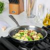 imageOster Modessa Hybrid Premium NonStick TriPly Stainless Steel 95quot Fry Pan WEtchingStainless Steel