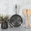 imageOster Modessa Hybrid Premium NonStick TriPly Stainless Steel 95quot Fry Pan WEtchingStainless Steel