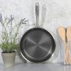 imageOster Modessa Hybrid Premium NonStick TriPly Stainless Steel 95quot Fry Pan WEtchingStainless Steel