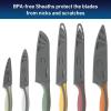 imageOster Ronnan 12 Piece Knife Set 6 Assorted Color Knives wNonstick Blades and 6 Sheaths