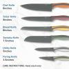 imageOster Ronnan 12 Piece Knife Set 6 Assorted Color Knives wNonstick Blades and 6 Sheaths