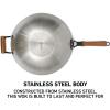 imageOster Sangerfield 14 Inch Stainless Steel Wok wWood HandlesStainless Steel