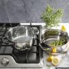 imageOster Sangerfield Stainless Steel Cookware 5Quart Pasta Pot Set wSteamer Basket ampamp LidStainless Steel