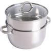 imageOster Sangerfield Stainless Steel Cookware 5Quart Pasta Pot Set wSteamer Basket ampamp LidStainless Steel