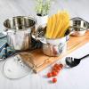 imageOster Sangerfield Stainless Steel Cookware 5Quart Pasta Pot Set wSteamer Basket ampamp LidStainless Steel