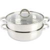 imageOster Sangerfield Stainless Steel Cookware 5Quart Pasta Pot Set wSteamer Basket ampamp LidStainless Steel