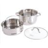 imageOster Sangerfield Stainless Steel Cookware 5Quart Pasta Pot Set wSteamer Basket ampamp LidStainless Steel