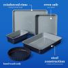 imageSur La Table Kitchen Essential Carbon Steel Baking Pans Bakeware Set WPremium PFA Free Grey Ceramic Non stick  Juniper Green ExteriorBlack
