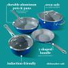 imageSur La Table Kitchen Essentials 10 Piece PFA Free Titanium Ceramic Nonstick Interior Forged Aluminum Cookware Pots and Pans Set  Black  Induction CompatibleBlue