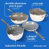 imageSur La Table Kitchen Essentials 10 Piece PFA Free Titanium Ceramic Nonstick Interior Forged Aluminum Cookware Pots and Pans Set  Black  Induction CompatibleLinen White