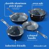 imageSur La Table Kitchen Essentials 10 Piece PFA Free Titanium Ceramic Nonstick Interior Forged Aluminum Cookware Pots and Pans Set  Black  Induction CompatibleBlack