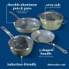 imageSur La Table Kitchen Essentials 10 Piece PFA Free Titanium Ceramic Nonstick Interior Forged Aluminum Cookware Pots and Pans Set  Black  Induction CompatibleGreen