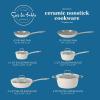 imageSur La Table Kitchen Essentials 10 Piece PFA Free Titanium Ceramic Nonstick Interior Forged Aluminum Cookware Pots and Pans Set  Black  Induction CompatibleLinen White