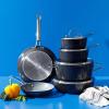 imageSur La Table Kitchen Essentials 10 Piece PFA Free Titanium Ceramic Nonstick Interior Forged Aluminum Cookware Pots and Pans Set  Black  Induction CompatibleBlack