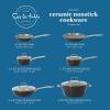 imageSur La Table Kitchen Essentials 10 Piece PFA Free Titanium Ceramic Nonstick Interior Forged Aluminum Cookware Pots and Pans Set  Black  Induction CompatibleBlack