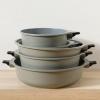 imageSur La Table Kitchen Essentials 10 Piece PFA Free Titanium Ceramic Nonstick Interior Forged Aluminum Cookware Pots and Pans Set  Black  Induction CompatibleJuniper Green