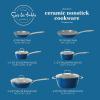 imageSur La Table Kitchen Essentials 10 Piece PFA Free Titanium Ceramic Nonstick Interior Forged Aluminum Cookware Pots and Pans Set  Black  Induction CompatibleBlue