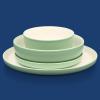 imageSur La Table Kitchen Essentials 16 Piece TwoTone Porcelain Chip and Scratch Resistant Dinnerware Plates and Bowls Set  RedWhiteGreenWhite
