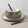 imageSur La Table Kitchen Essentials 16 Piece TwoTone Porcelain Chip and Scratch Resistant Dinnerware Plates and Bowls Set  RedWhiteGreyWhite