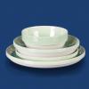 imageSur La Table Kitchen Essentials Banquette 16 Piece Double Bowl Plates and Bowls Reactive Glaze Stoneware Dinnerware Set  GreenGreen