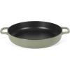 imageSur La Table Kithcen Essential 375 Quart Enamel Cast Iron All In One MultiPurpose NonToxic Nonstick Braiser Pan WBorosilicate Glass Lid  Linen WhiteGreen