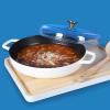 imageSur La Table Kithcen Essential 375 Quart Enamel Cast Iron All In One MultiPurpose NonToxic Nonstick Braiser Pan WBorosilicate Glass Lid  Linen WhiteLinen White