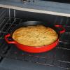 imageSur La Table Kithcen Essential 375 Quart Enamel Cast Iron All In One MultiPurpose NonToxic Nonstick Braiser Pan WBorosilicate Glass Lid  Linen WhiteRed