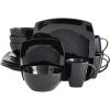 imageGibson Elite Lounge Reactive Glaze Stoneware Dinnerware Set Soho Square Black