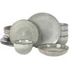 imageGibson Elite Matisse Double Bowl Dinnerware Set Service for 4 16pcs Green
