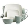 imageGibson Soho Lounge Square Reactive Glaze Stoneware Dinnerware Set Service for 4 16pc SandCeladon