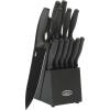 imageOster  7056114 Oster Baldwyn HighCarbon Stainless Steel Cutlery Knife Block Set 14Piece Brushed SatinBlack 14Piece Set