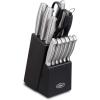 imageOster  7056114 Oster Baldwyn HighCarbon Stainless Steel Cutlery Knife Block Set 14Piece Brushed SatinBrushed Satin