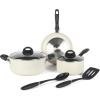 imageOster Clairborne 7Piece Cookware Set White wSpeckleWhite w Speckle