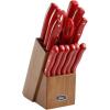 imageOster Evansville 14 Piece Stainless Steel Cutlery Block Set Red HandlesRedWood