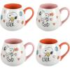 imagePeanuts Mothers Baby 4 Pack Large 20 OZ Belly Shaped Stoneware Mugs