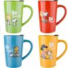 imagePeanuts Snoopy Gentle Reminders 18oz Travel Cup wLid Stoneware 4Pack Assorted Colors