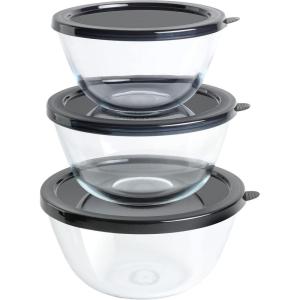 imageBabish Glass Mixing Bowl Set with Lids 3Piece