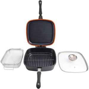 imageKenmore Elite Andover Nonstick Platinum Forged Aluminum Cookware Set 10Piece Glacier BlueBlack 5Piece