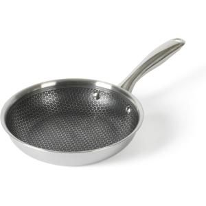 imageOster Modessa Hybrid Premium NonStick TriPly Stainless Steel 95quot Fry Pan WEtchingStainless Steel