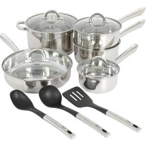 imageOster Sangerfield 12 Piece Stainless Steel Cookware Set WKitchen Tools