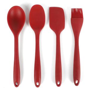 imageSUR LA TABLE SKE Silicone Utensil 4Piece Kitchen Tools Set Red