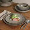 imageGibson Elite Beckett Stoneware Matte Reactive Glaze 16 Piece Service for 4 Plates and Bowls Dinnerware Set  Grey