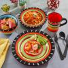 imageGibson Elite Feliz Mesa 16Piece Hand Painted Dinnerware Set Service for 4 16pcFeliz Mesa