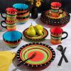 imageGibson Elite Feliz Mesa 16Piece Hand Painted Dinnerware Set Service for 4 16pcFeliz Mesa