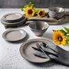 imageGibson Elite Terranea Round Reactive Glaze Terra Cotta Dinnerware Set Service for Four 12pcs TealGray
