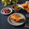 imageGibson Elite Terranea Round Reactive Glaze Terra Cotta Dinnerware Set Service for Four 12pcs TealGray